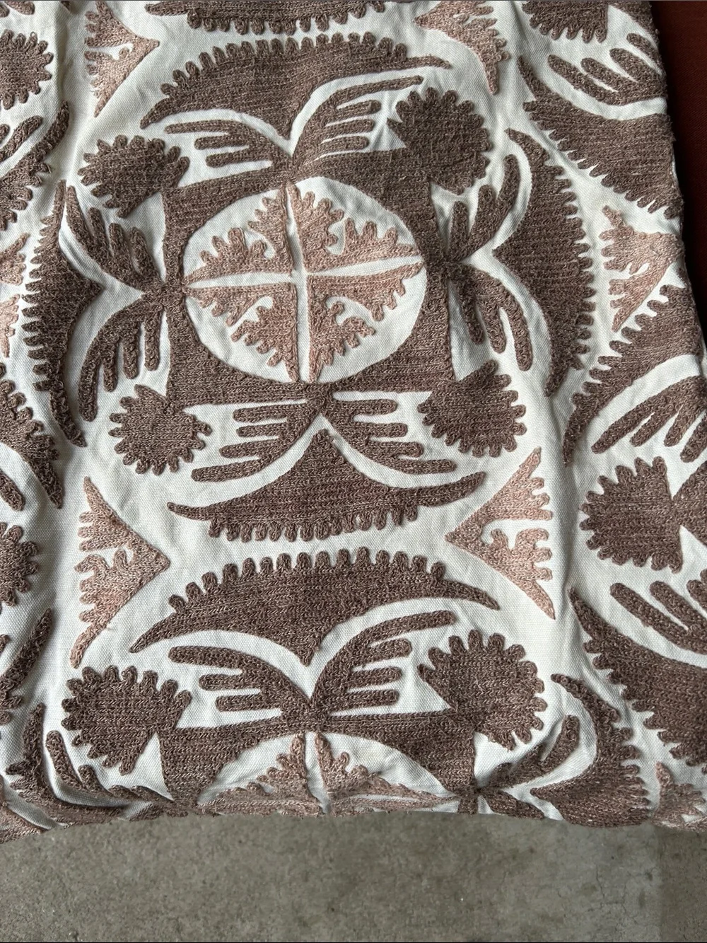 Pottery Barn Handwoven Brown and White Boho Decorative Throw Pillow Cover lumbar